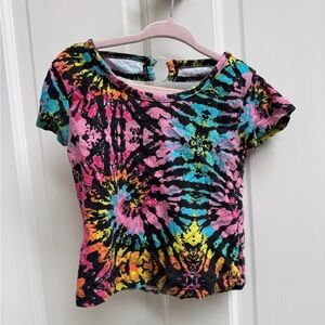 Real Love 2T Girls Multicolor Kids Tie-Dye  Short Sleeve Shirt Blouse